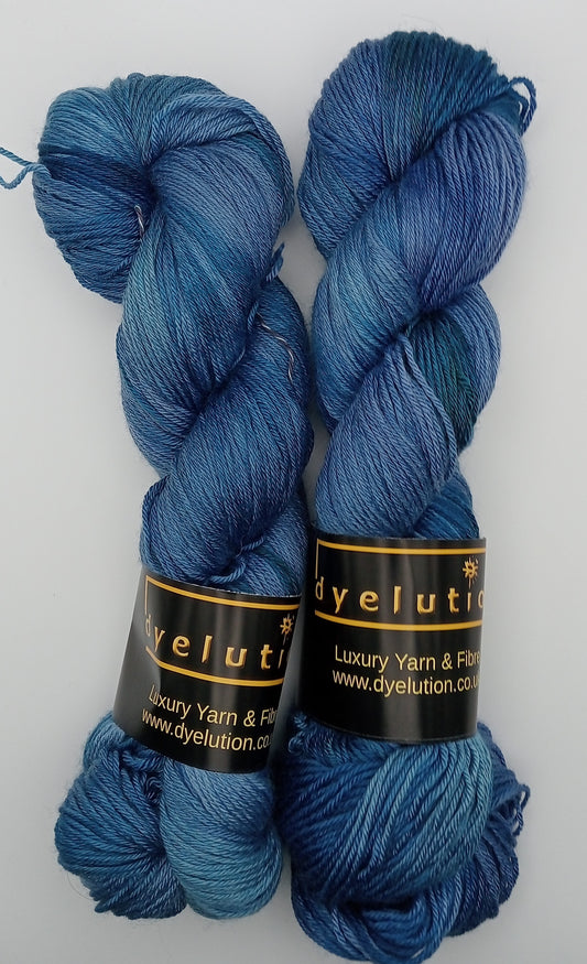 "Pelagic" - 100G Merino/Silk hand dyed Yarn 4 Ply