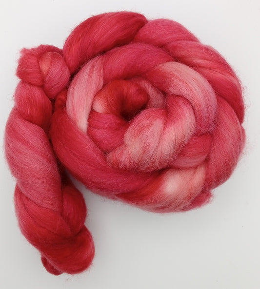 "Flora" 100G Polwarth/Camel/Silk luxury hand dyed fibre combed top