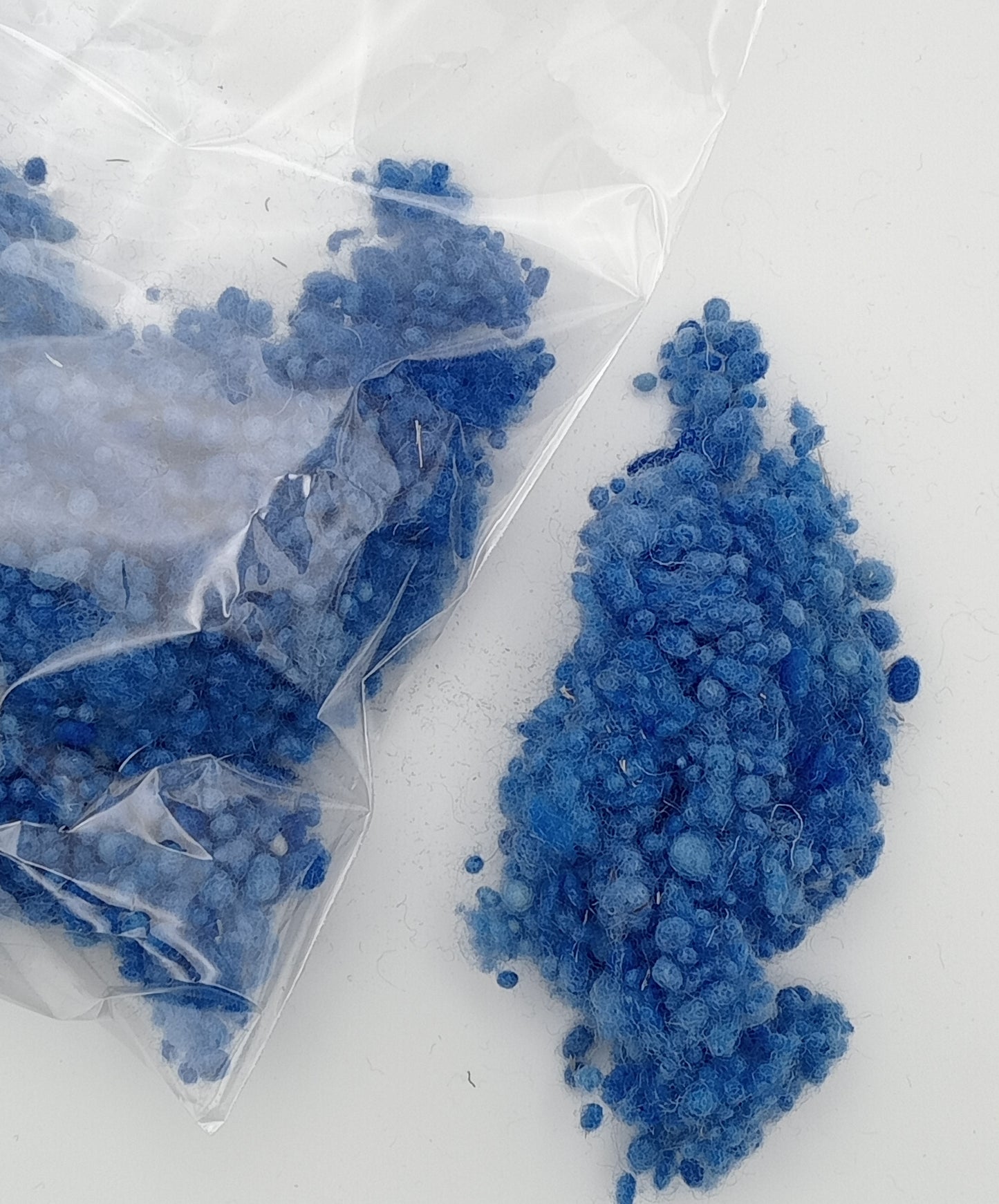 blue wool nepps hand dyed