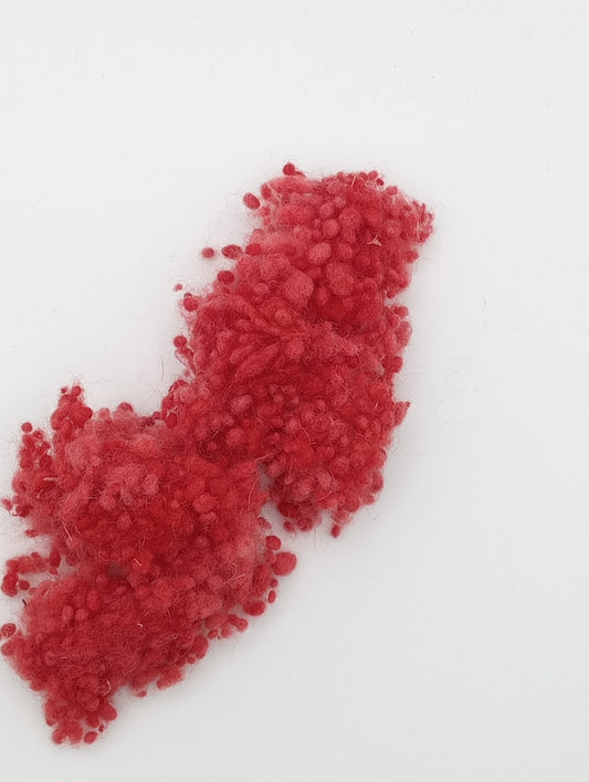 red wool nepps hand dyed