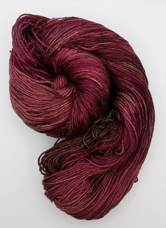 "Curiosity on Mars" 4 ply hand dyed yarn - 100G Bluefaced Leicester and silk