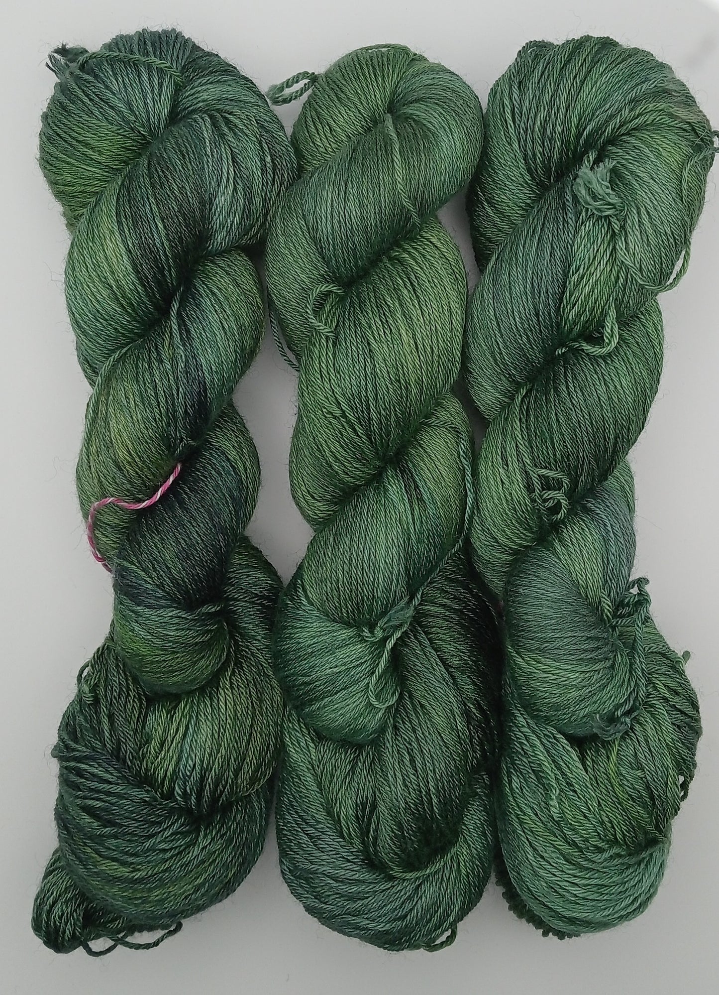 "Emerald" 4 ply hand dyed yarn 100G Bluefaced Leicester/Silk