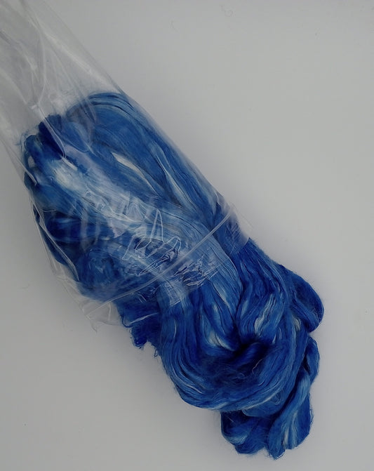 "Vivid Blue" Hand Dyed Luxury 50G 'A' Grade Pure Mulberry Silk combed top