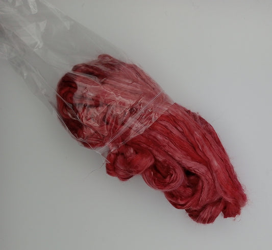 "Cherry" Hand Dyed Luxury 50G 'A' Grade Pure Mulberry Silk combed top