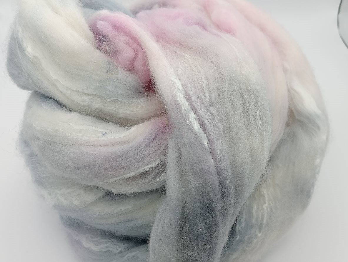 100G Merino/Bamboo luxury fibre blend of hand dyed fibre combed top - "Anonymouse"