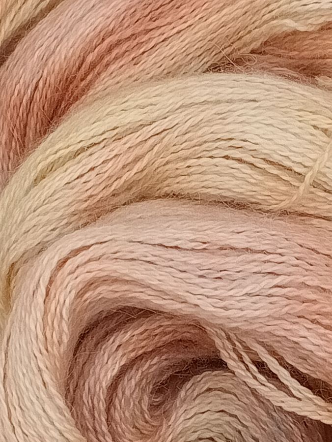 100G Alpaca/Silk/   Cashmere hand dyed Lace Weight Yarn- "Copper"