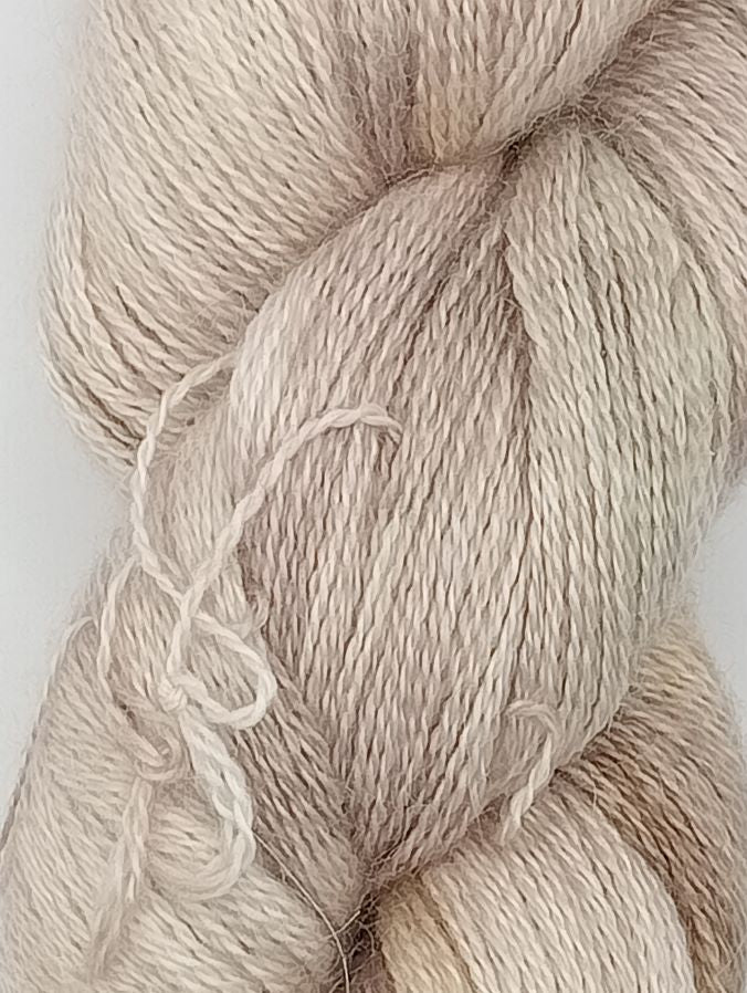 100G Alpaca/Silk/   Cashmere hand dyed Lace Weight Yarn- "Owl"