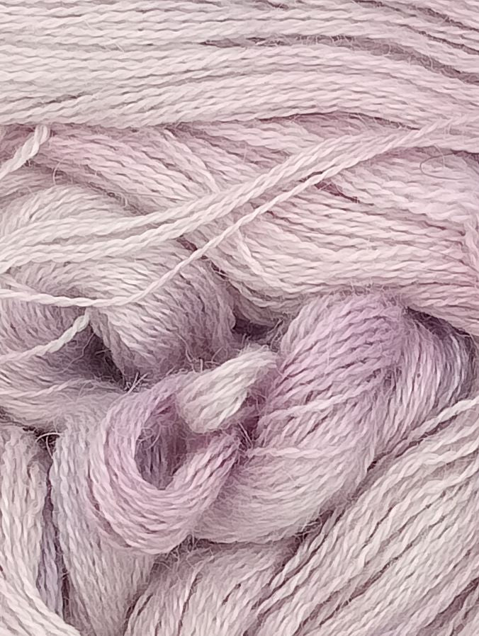 100G Alpaca/SIlk/Cashmere hand dyed Lace Weight Yarn- "Helibore"