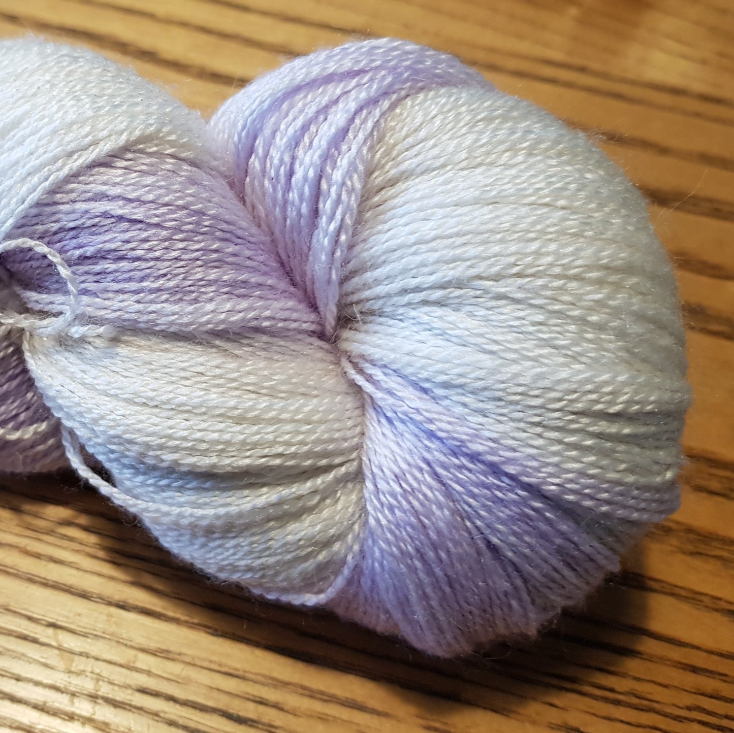100G Bluefaced Leicester and silk hand dyed Lace Weight Yarn- "lilac  blush" - *SALE*