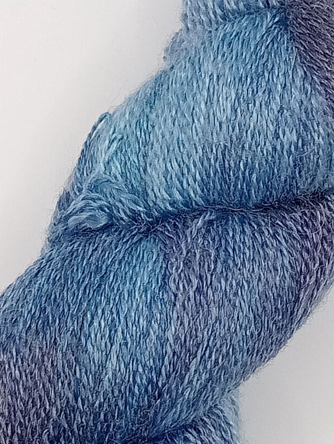100G Merino/Tencel hand dyed luxury Lace Weight Yarn - "Ocean Depths"