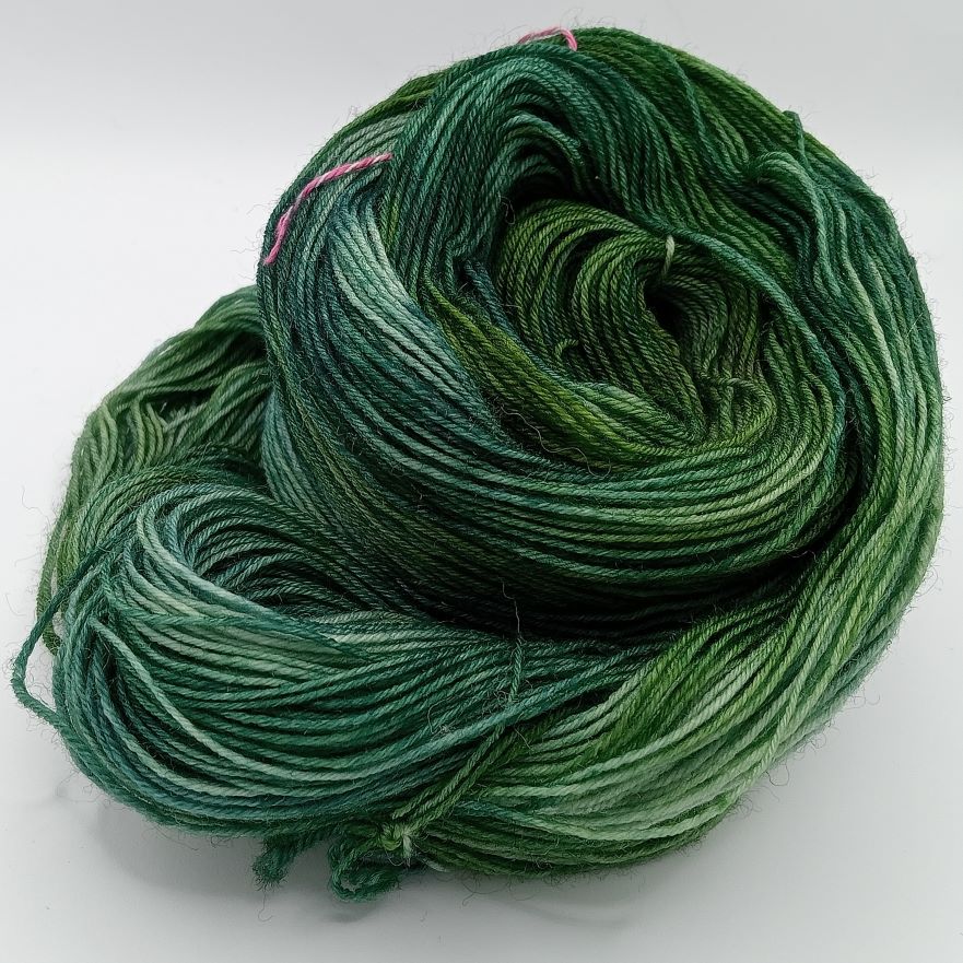 100G Bluefaced Leicester hand dyed 4 ply Yarn- "Emerald Forest"