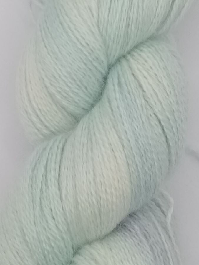 100G Alpaca/SIlk/    Cashmere hand dyed Lace Weight Yarn- "Spearmint"
