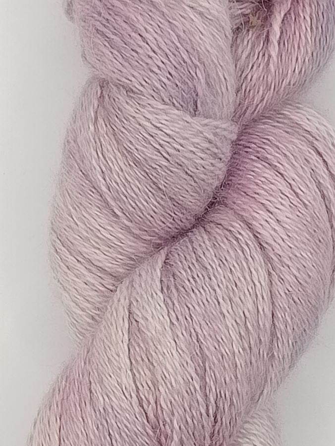 100G Alpaca/SIlk/Cashmere hand dyed Lace Weight Yarn- "Helibore"