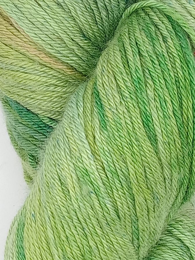 100G Merino/Silk hand dyed Yarn 4 Ply- "Jade Twist"