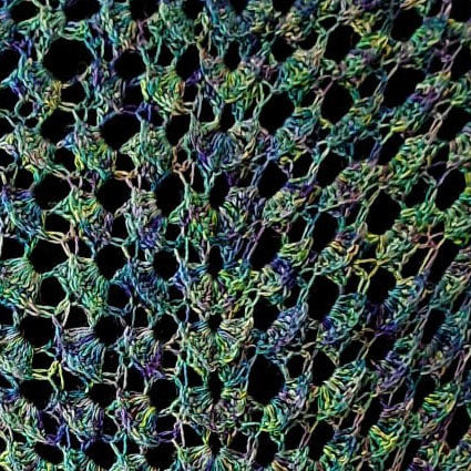 Peacock Crochet Silk Shawl - Limited Edition (yarn beads & pattern)