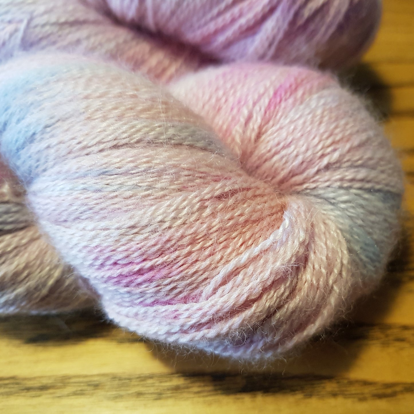 100G Alpaca/Silk/   Cashmere hand dyed Lace Weight Yarn- "Apricity"