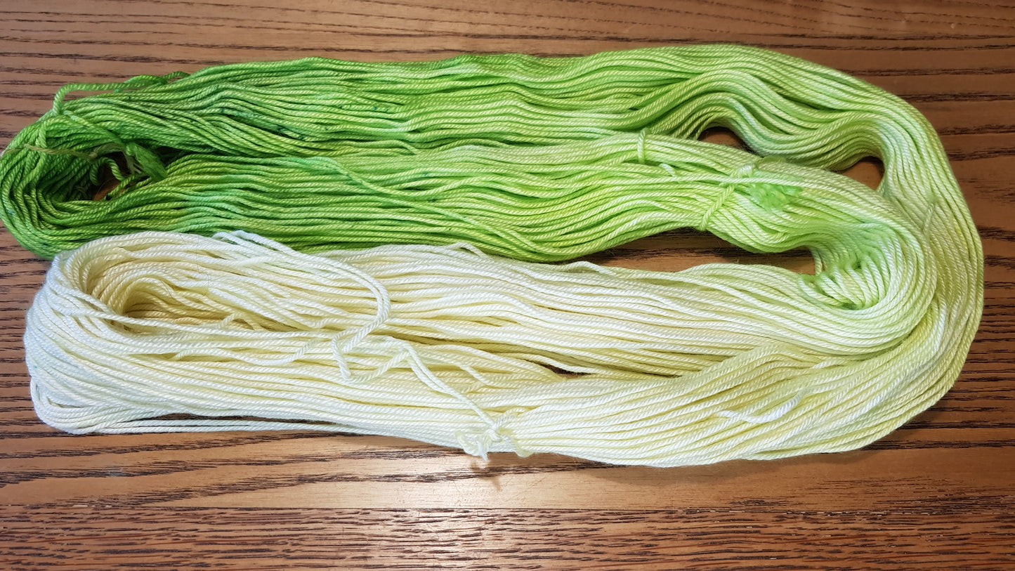 100G Merino/Silk hand dyed luxury Yarn 4 Ply- "Lemon and Lime Sorbet"