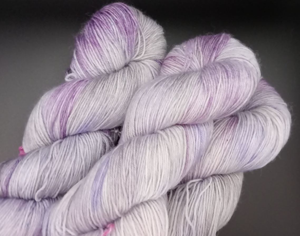 100G Bluefaced Leicester hand dyed Yarn 4 Ply- "Lavender Haze"