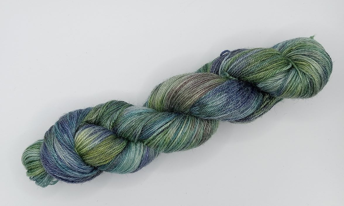 100G Merino/Tencel hand dyed luxury Yarn 4 Ply- "Peacock"