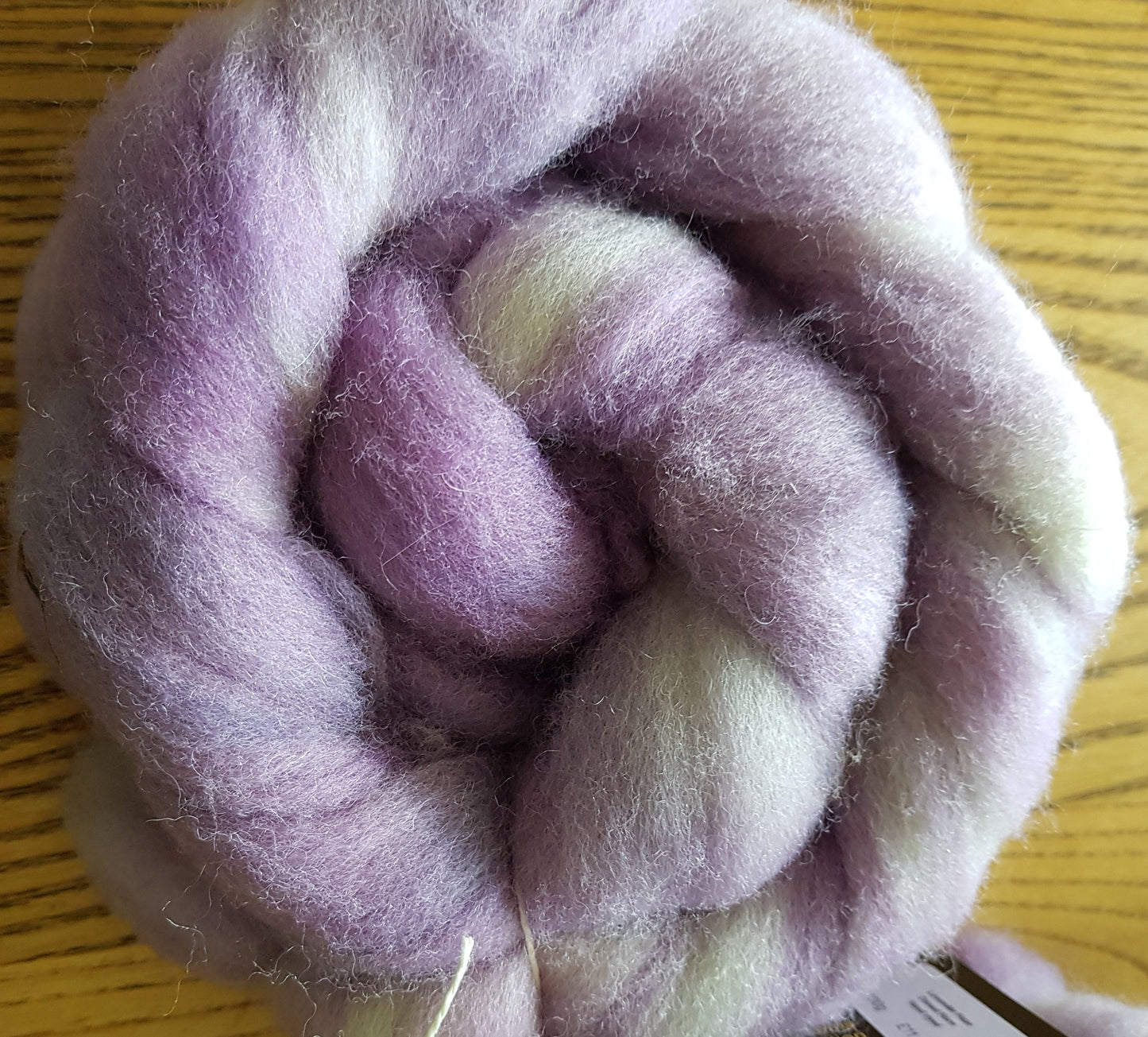 100G Dorset Horn hand dyed fibre combed top - "Lavender Haze"