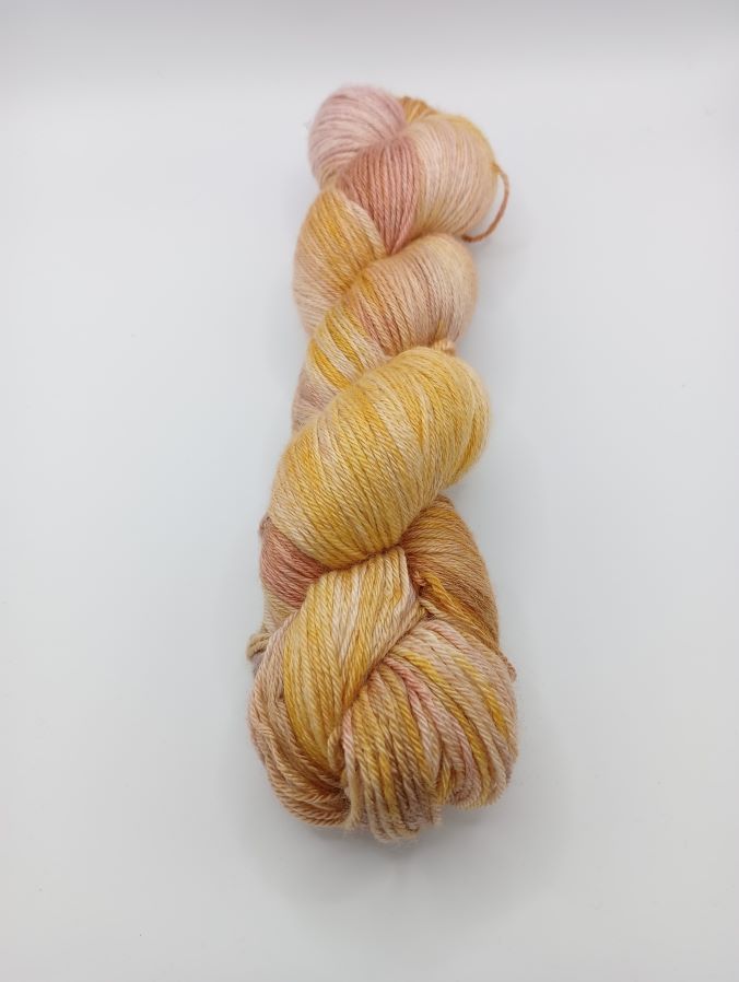 100G Merino/Silk hand dyed luxury Yarn 4 Ply- "Guilded Harvest"