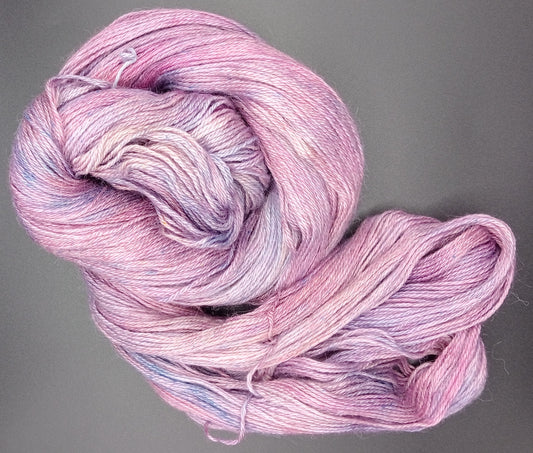 100G Alpaca/Silk/   Cashmere hand dyed 4 ply Yarn- "China Rose"