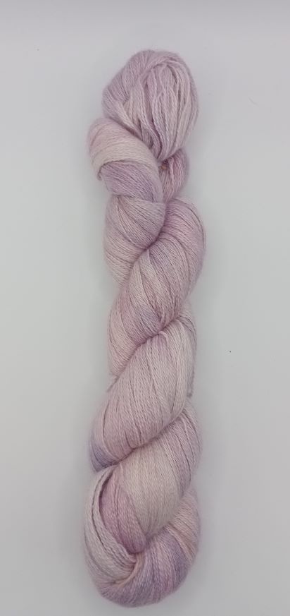 100G Alpaca/SIlk/Cashmere hand dyed Lace Weight Yarn- "Helibore"