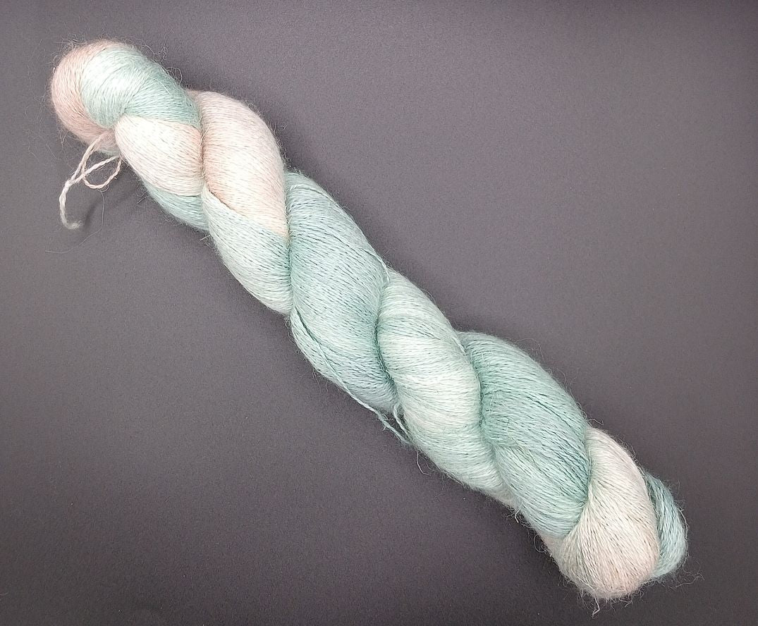 100G Baby Alpaca/Silk/Linen hand dyed Lace Weight Yarn- "Rowan"