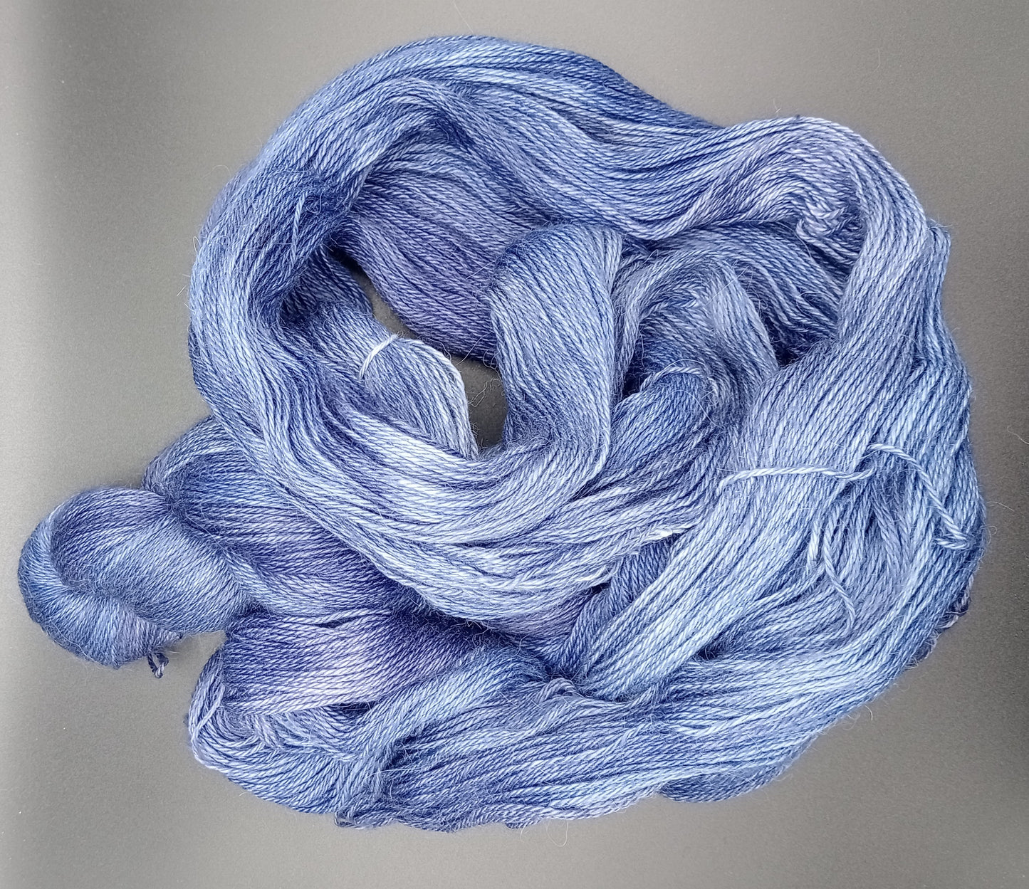 100G Alpaca/Silk/   Cashmere hand dyed 4 ply Yarn- "In the navy"