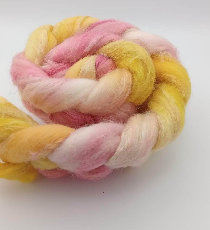100G Merino/Tussah Silk Hand dyed Luxury fibre blend - "Pastels"