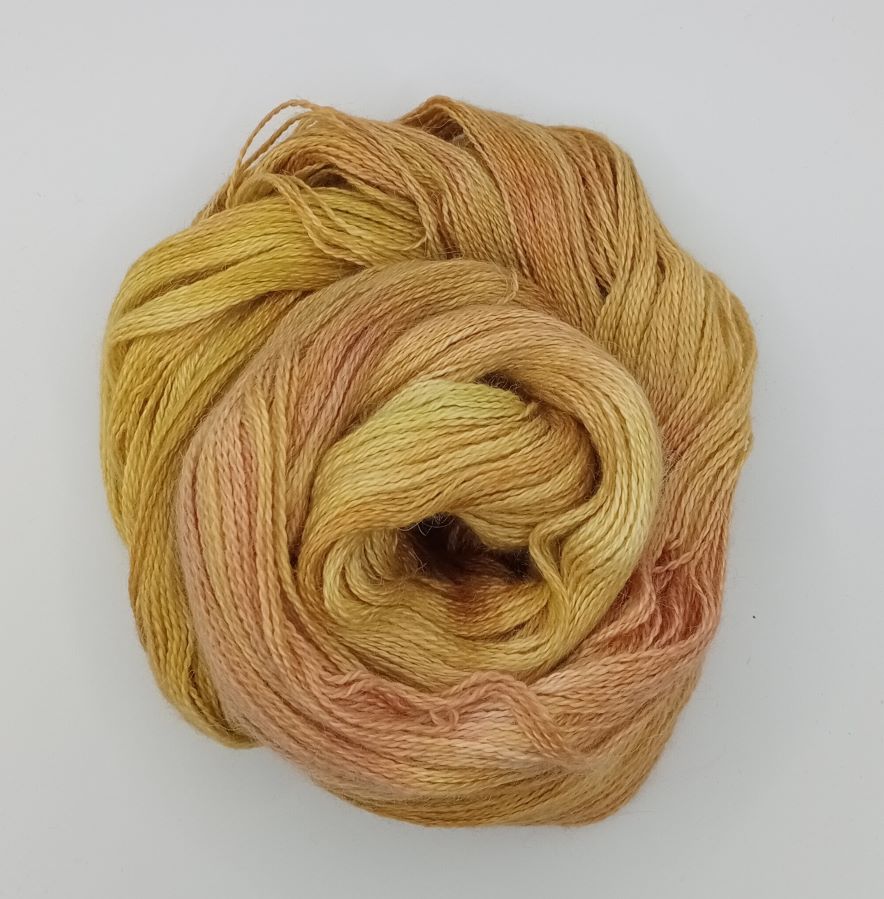 100G Alpaca/Silk hand dyed Lace Weight Yarn- "Pistachio"