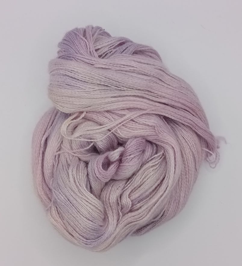 100G Alpaca/SIlk/Cashmere hand dyed Lace Weight Yarn- "Helibore"