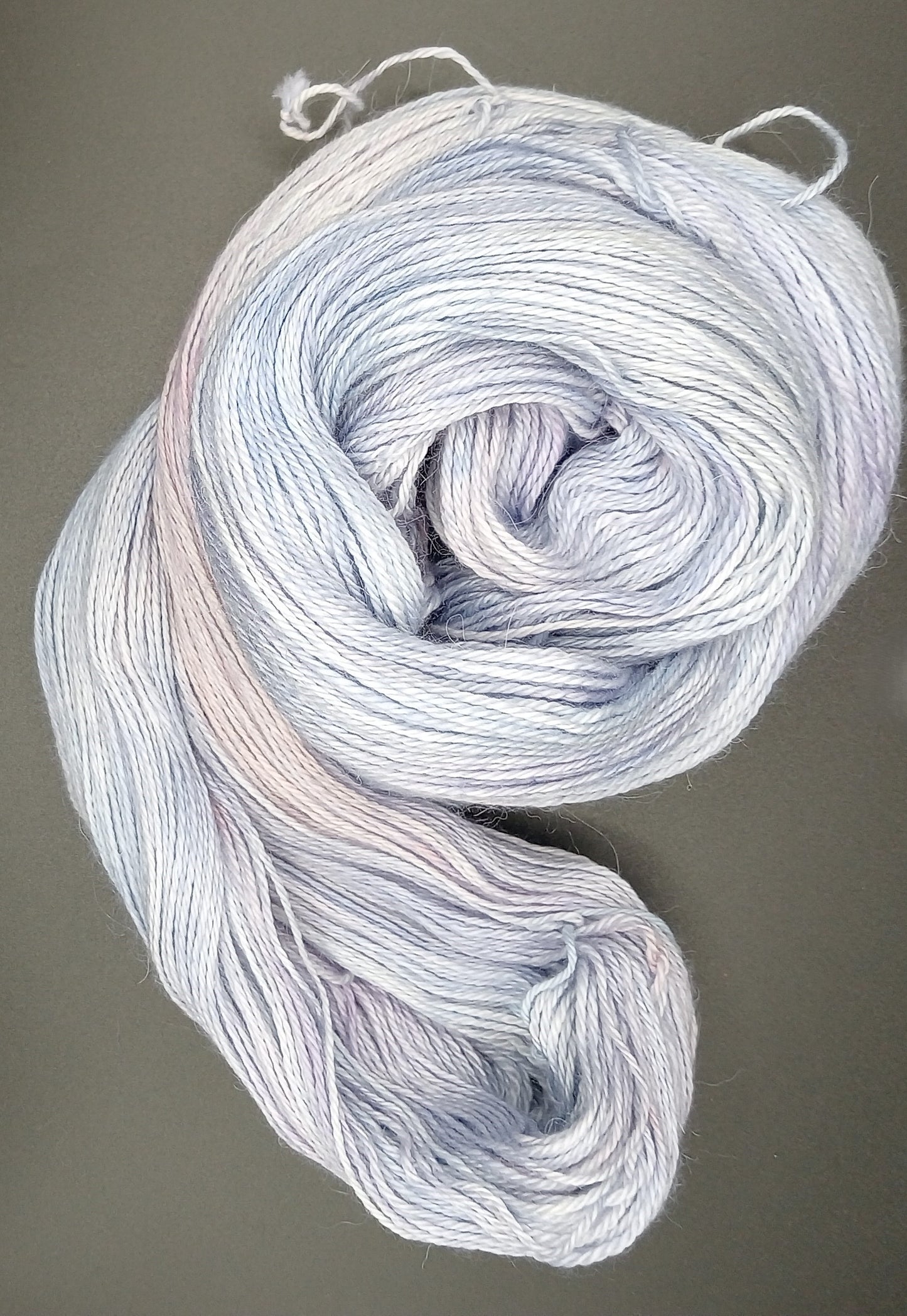 100G Alpaca/Silk/   Cashmere hand dyed 4 ply Yarn- "Cumulus"