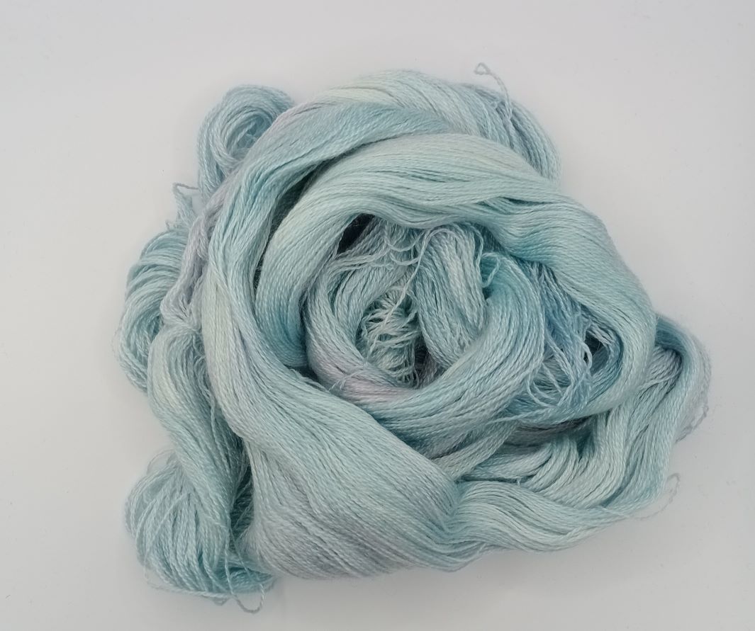 100G Merino/Tencel hand dyed luxury Yarn Lace Weight- "Mint Ice"