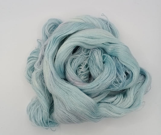 100G Merino/Tencel hand dyed luxury Yarn Lace Weight- "Mint Ice"