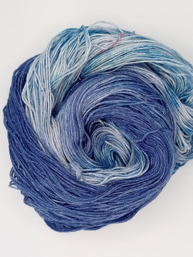 100G Bluefaced Leicester/Silk hand dyed 4 ply Yarn- "Ocean Depths"