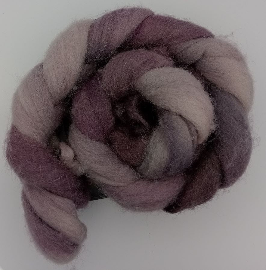 100G Radnor hand dyed fibre combed top - "Twilight Veil"